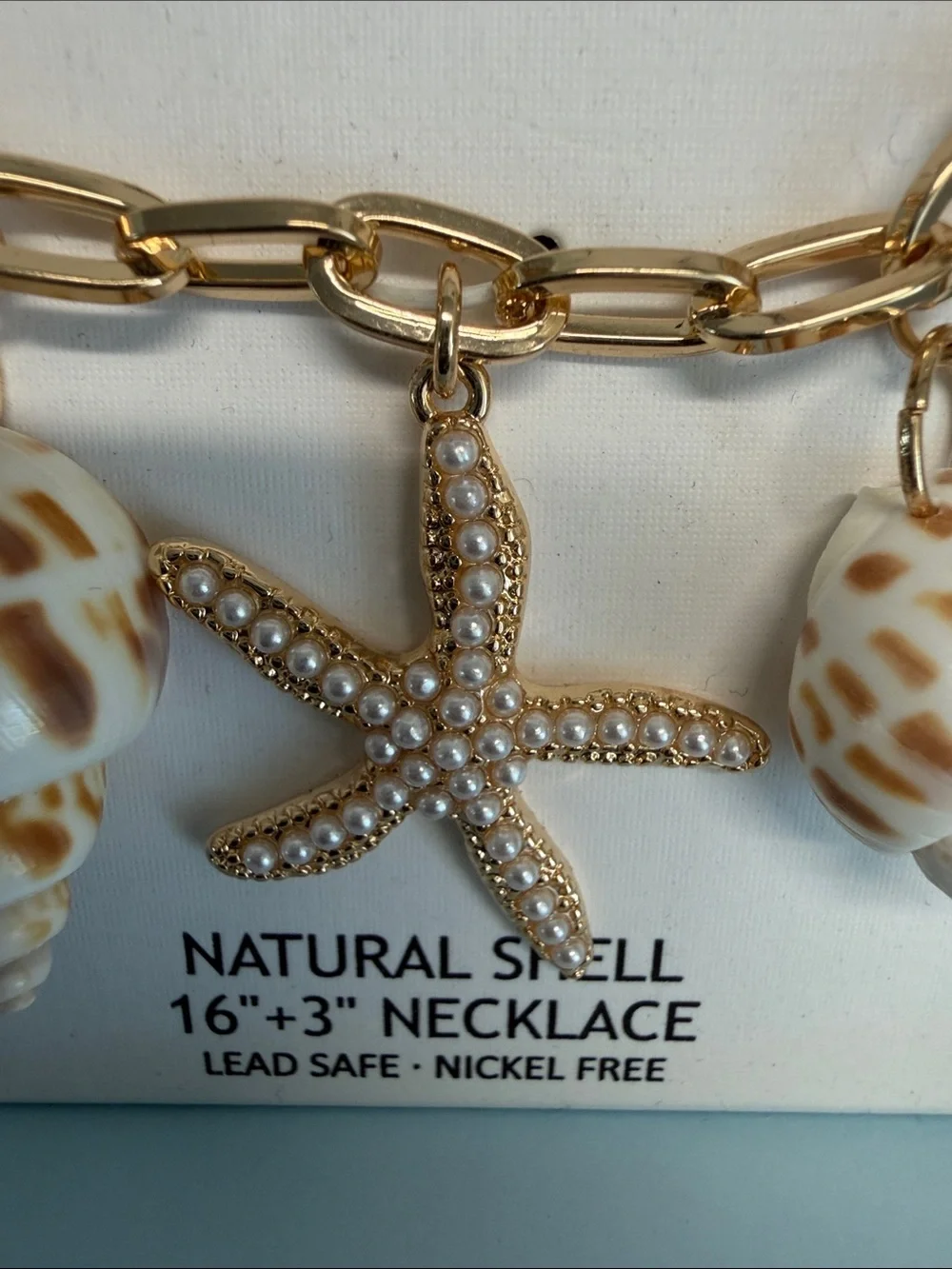 House Of Harlow 1960 | Coastal Natural Shell Starfish Pearl Statement Necklace ✨